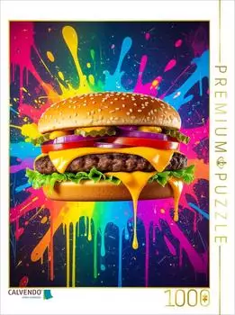 Calvendo Puzzle "Cheeseburger im Farbflash" 1000 Teile, 64x48cm