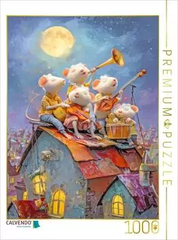 Calvendo Puzzle &bdquo;Wenn die Nacht hereinbricht" &ndash; M&auml;use musizieren, 1000 Teile, 64&times;48cm