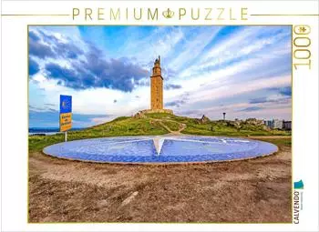Calvendo Die Winde des Nordens &ndash; Windrose am Herkulesturm, Puzzle 1000 Teile, 64&times;48cm