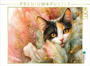 Calvendo Dreifarbige Mieze Puzzle 1000 Teile, 64&times;48cm
