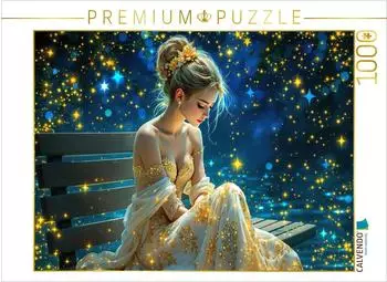 Calvendo Puzzle &bdquo;Lichtgefl&uuml;ster &ndash; Frau auf Bank" 1000 Teile, 64x48cm