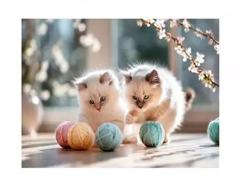 Calvendo Puzzle "Heilige Birma Kitten - Samtpfoten im Spielefieber" 2000 Teile, 90&times;67cm