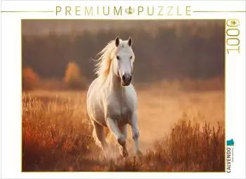 Calvendo Puzzle &bdquo;Wei&szlig;es Pferd, Freiheit in Bewegung" 1000 Teile, 64x48cm