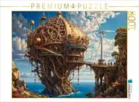 CALVENDO Puzzle Steampunk-Symbiose: Die Stadt im Herzen eines Riesenpilzes 1000...