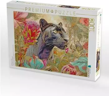 Calvendo Puzzle "Dschungeltiere Wunderwelt | Ein schwarzer Panther" 1000 Teile, 64&times;48cm
