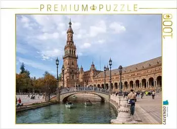 Calvendo Puzzle Plaza de Espa&ntilde;a mit Kanal, Sevilla, 1000 Teile, 64&times;48cm