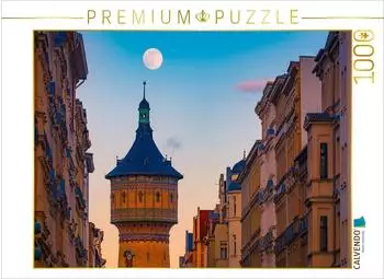 Calvendo Puzzle &bdquo;Vollmond &uuml;ber Lessingstra&szlig;e und Wasserturm Nord" 1000 Teile, 64&times;48cm