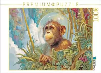 Calvendo Puzzle "Dschungeltiere Wunderwelt | Ein junger Schimpanse" 1000 Teile 64&times;48cm