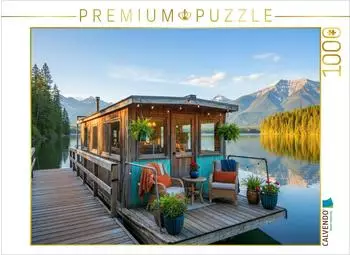 Calvendo Puzzle „Hausboot an einem Anlegesteg auf einem Bergsee