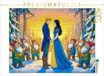Calvendo Puzzle &bdquo;Das gl&uuml;ckliche Ende im verschneiten Wald" 1000 Teile, 64&times;48cm