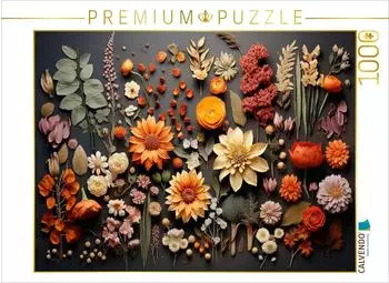 Calvendo Puzzle &bdquo;Getrocknete Sch&auml;tze &ndash; Bl&uuml;ten und Bl&auml;tter" 1000 Teile, 64x48cm