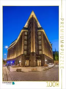 Calvendo Puzzle Hamburg - Das Chilehaus zur Blauen Stunde, 1000 Teile, 64&times;48cm