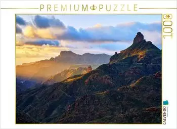Calvendo Foto-Puzzle "Berglandschaft im Sonnenuntergang (Gran Canaria)" 1000 Teile, 64x48cm