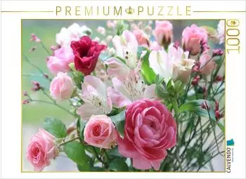 Calvendo Puzzle Blumenstrau&szlig; mit Rosen, Ranunkel und Inkalilien, 1000 Teile, 64x48cm