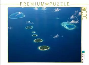 Calvendo Puzzle &bdquo;Malediven-Atolle im Indischen Ozean &ndash; Inselwelt von oben" 1000 Teile, 64&times;48cm