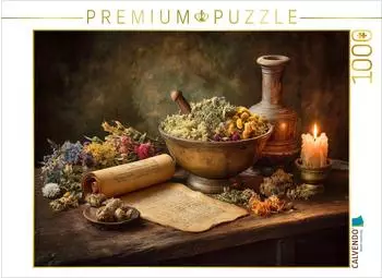 Calvendo Puzzle &bdquo;Zwischen vertrockneten Bl&uuml;ten und Schatten fl&uuml;stert die Zeit von Verg&auml;nglichkeit" 1000 Teile, 64x48cm