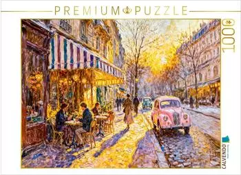 Calvendo Puzzle &bdquo;Erste Sonnenstrahlen im Au&szlig;encaf&eacute;" impressionistisch, 1000 Teile, 64x48cm