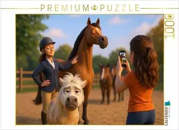 Calvendo Puzzle "Instagram ruft - Pferd und Reiterin" 1000 Teile, 64x48cm