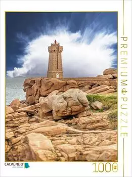 Calvendo Foto-Puzzle &bdquo;Phare de Ploumanac'h an der Rosa Granitk&uuml;ste" 1000 Teile, 64x48cm