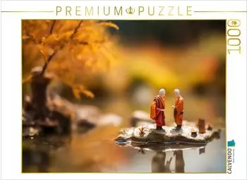 Calvendo Puzzle Miniatur M&ouml;nche in Thailand auf einer Insel, 1000 Teile, 64x48cm
