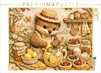 Calvendo Puzzle &bdquo;Wenn der Garten Fr&uuml;chte schenkt &ndash; B&auml;r mit Zitronenlimonade" 1000 Teile, 64x48cm
