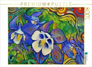 Calvendo Puzzle "Akelei im modernen Jugendstil" 1000 Teile, 64x48cm