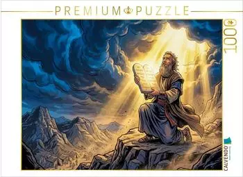 Calvendo Puzzle "Mose empf&auml;ngt Zehn Gebote Sinai" 1000 Teile 64x48cm