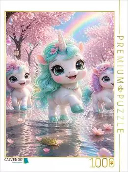 Calvendo Puzzle &bdquo;Regenbogen im Bl&uuml;tenschauer", 1000 Teile, 64&times;48cm
