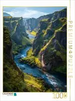 CALVENDO Puzzle Island - Fja&eth;r&aacute;rglj&uacute;fur Canyon 1000 Teile Lege-Gr&ouml;&szlig;e 64x48cm