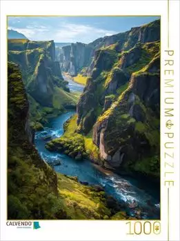 Calvendo Island - Fja&eth;r&aacute;rglj&uacute;fur Canyon Foto-Puzzle 1000 Teile, 64x48cm