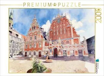 Calvendo Puzzle Schwarzh&auml;upterhaus in Riga, 2000 Teile, 90&times;67cm