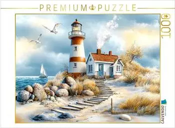 Calvendo Puzzle &bdquo;Der Leuchtturm &ndash; zu jeder Zeit weist er den Weg" 1000 Teile, 64x48cm