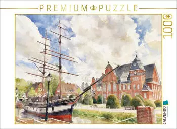 Calvendo Puzzle Brigg Friederike in Papenburg, 1000 Teile, 64x48cm
