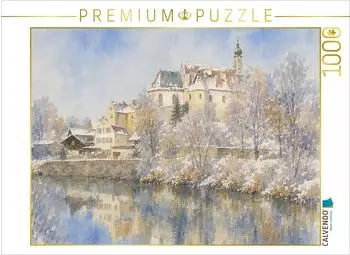 Calvendo Puzzle Franziskanerkloster F&uuml;ssen am Lech, winterliche Szene, 1000 Teile, 64&times;48cm