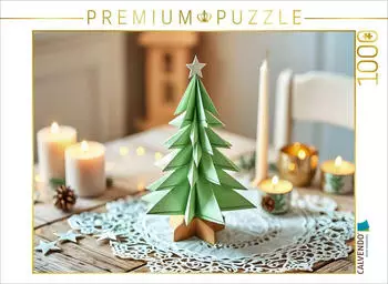 Calvendo Puzzle "Weihnachtszauber in Origami" 1000 Teile, 64x48cm