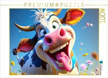 Calvendo Puzzle &bdquo;Lustige Kuh streckt die Zunge raus" 1000 Teile, 64&times;48cm