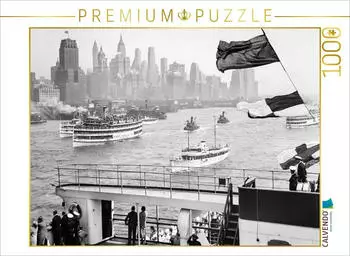 Calvendo Puzzle "Historic New York: Manhattan Skyline from Ferry Boat, 1936" 1000 Teile, 64&times;48cm