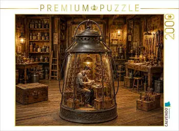 Calvendo Puzzle „Die Werkstatt im Laternenlicht" 2000 Teile, 90×67cm