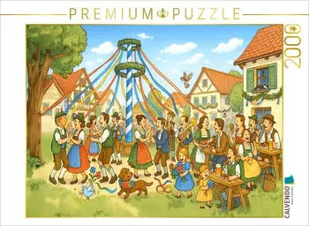 Calvendo Puzzle Bayerisches Maifest Wimmelbild 2000 Teile, 90×67cm