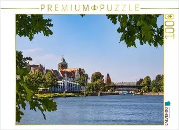 Calvendo Stadthafen und Klughafen an der Trave in L&uuml;beck, Puzzle 1000 Teile, 64&times;48cm