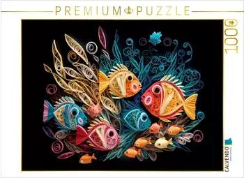 Calvendo Puzzle Fische in Quilling-Technik, 1000 Teile, 64&times;48cm