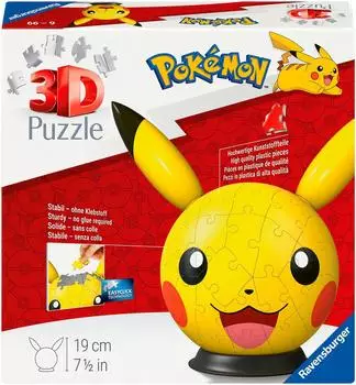 Ravensburger 3D Puzzle-Ball Pokémon Pikachu mit Ohren (12008076)