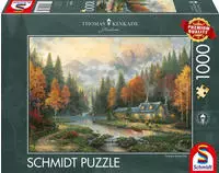 Schmidt Spiele Puzzle "Thomas Kinkade Studios, Herbstabend am See" Made in Germany