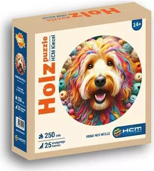 HCM Kinzel Holzpuzzle - Hund aus Wolle (55241)