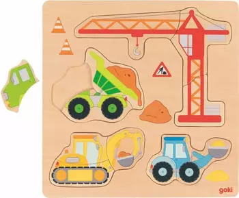 Goki Einlegepuzzle Baufahrzeuge (57439)