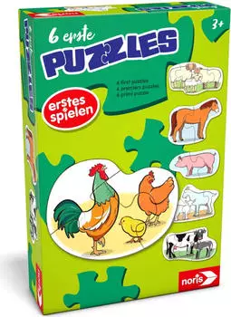 Noris 6 erste Puzzles - Bauernhoftiere (606012166)