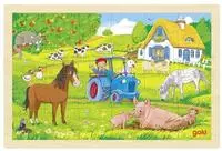goki 57317, goki Einlegepuzzle "Bauernhof", Holz, 24 Teile