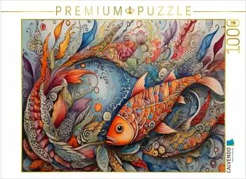 Calvendo Fisch, zentangle, farbenfroh, Fantasie