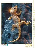 CALVENDO Puzzle Lebendige Juwelen der Natur - Goldene Echse | 1000 Teile...