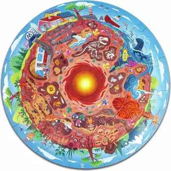 Hape Puzzle Unter der Erde mit LED Erdkern (E1637)
